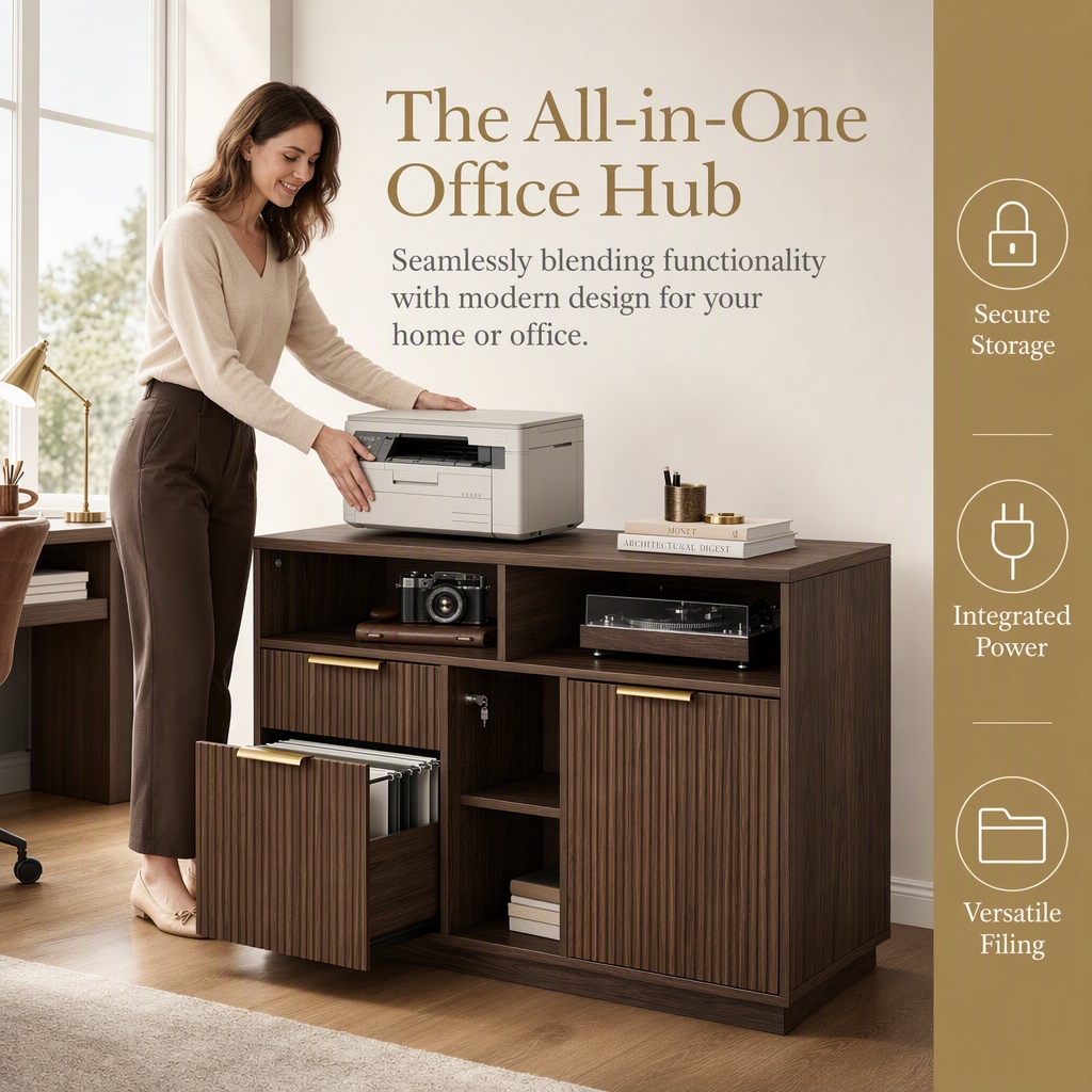 4 Drawer File Cabinet, Fluted  - đánh giá và giá Commercial Printer
