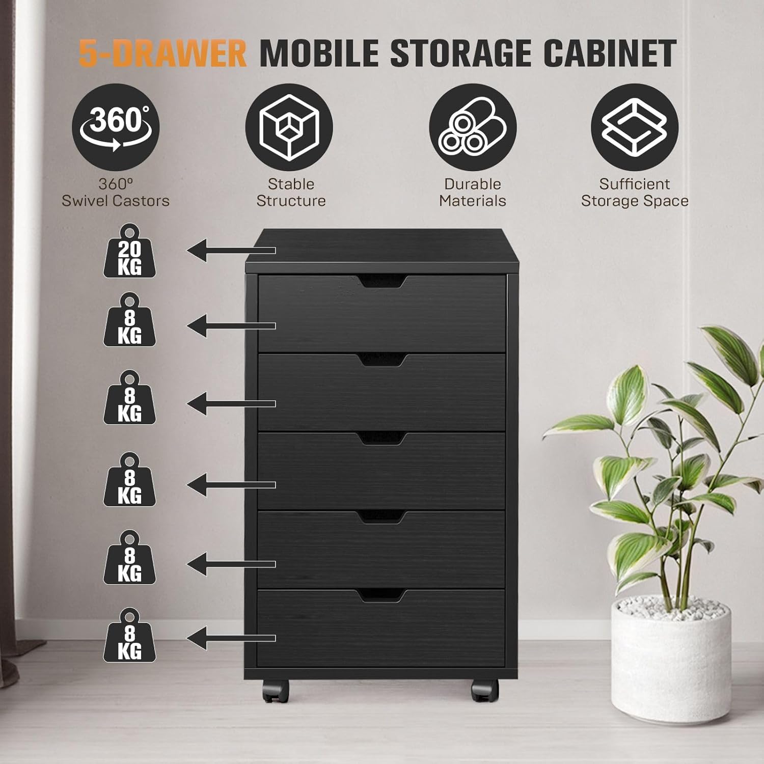 5 Drawer File Cabinet Mobile D - đánh giá và giá Commercial Printer