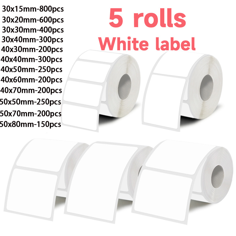 5 Rolls of White Label Sticker - đánh giá và giá Commercial Printer