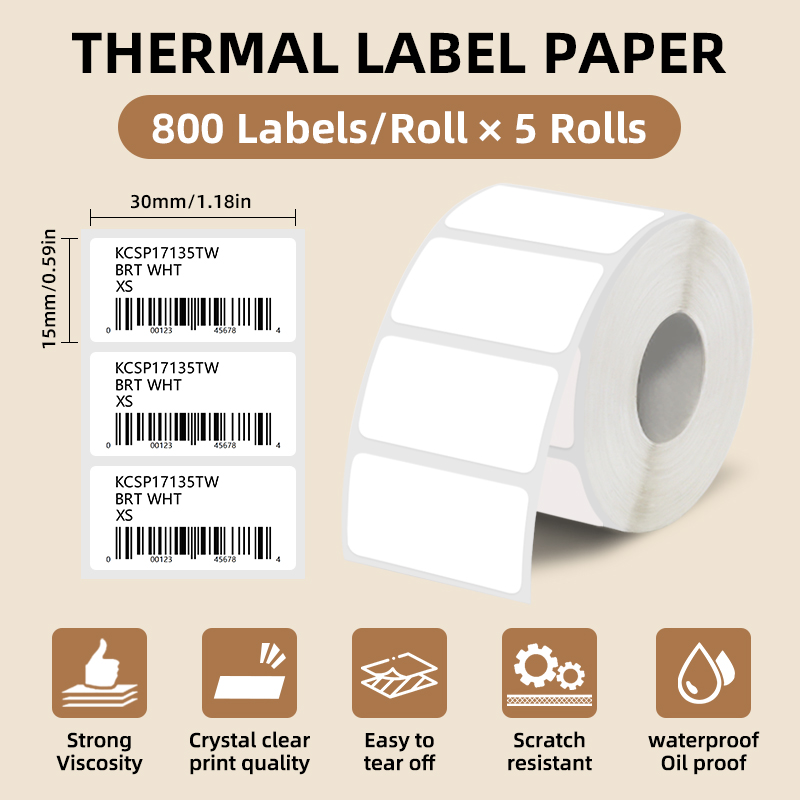 5 Rolls of White Label Sticker - đánh giá và giá Commercial Printer