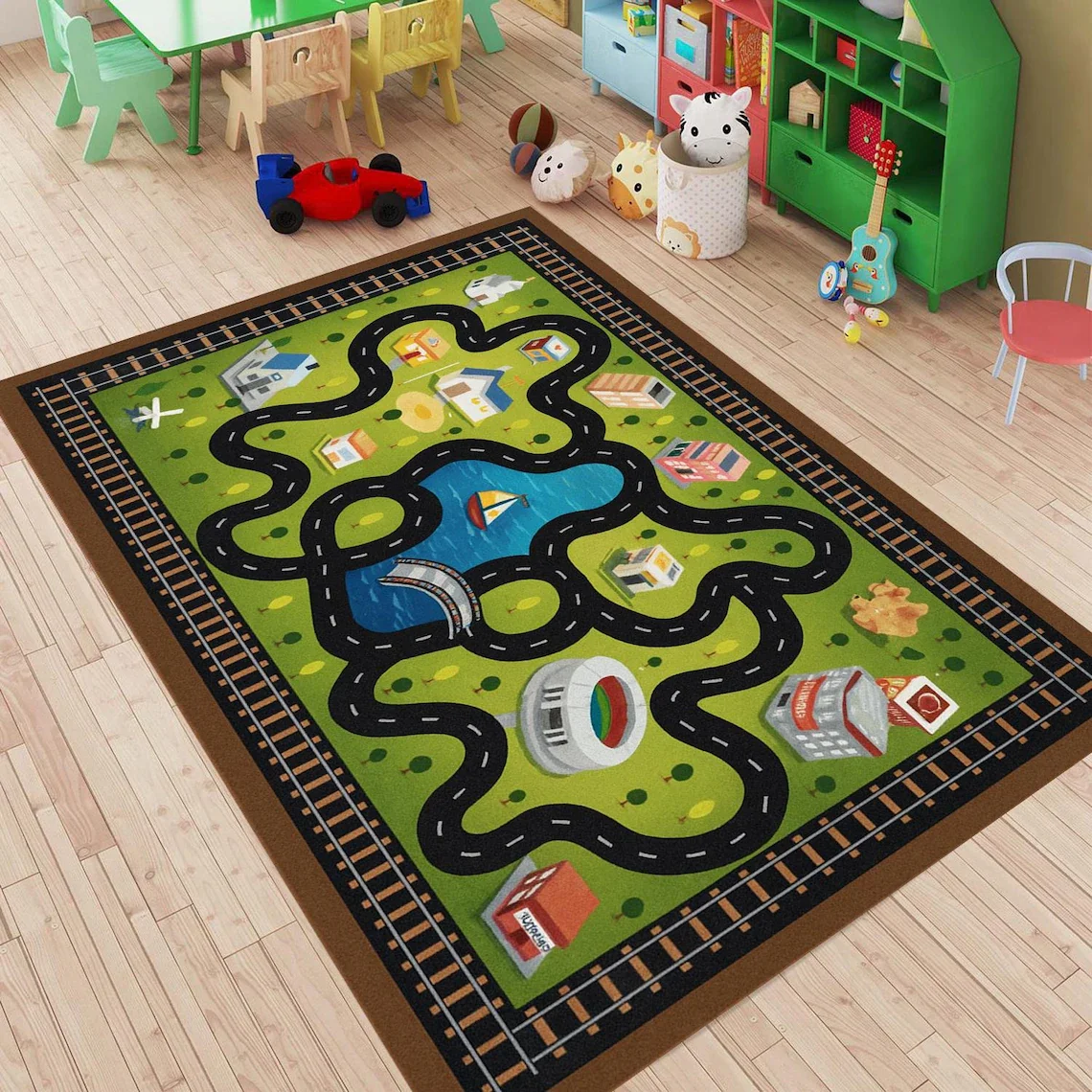 Race Track Rug Kids Playroom C - đánh giá và giá Commercial Digital Printing